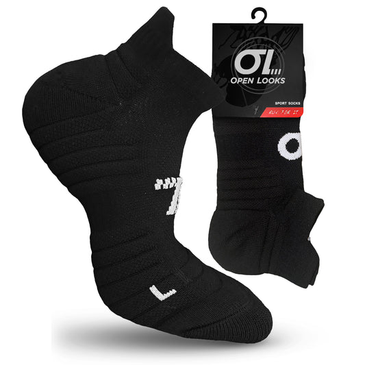 Open Looks Low Cut Sports Socks - 2 Pack (Black)