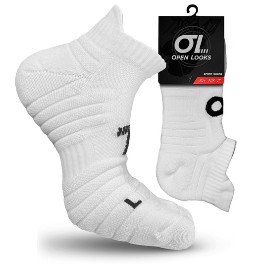Open Looks Low Cut Sports Socks - 2 Pack (White)