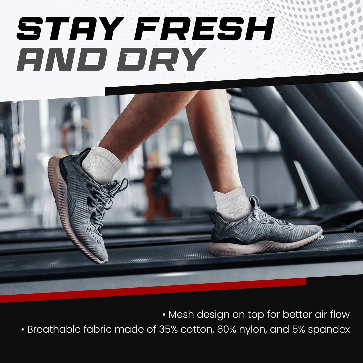 Open Looks Low Cut Sports Socks - 2 Pack (White)