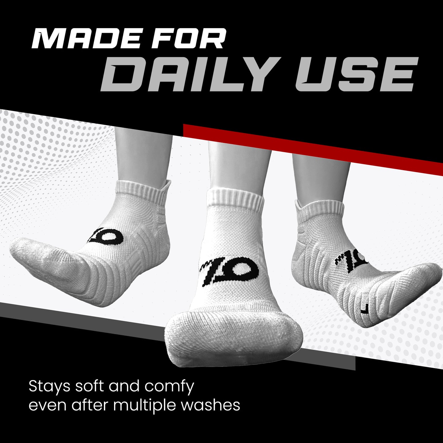 Open Looks Low Cut Sports Socks - 2 Pack (White)
