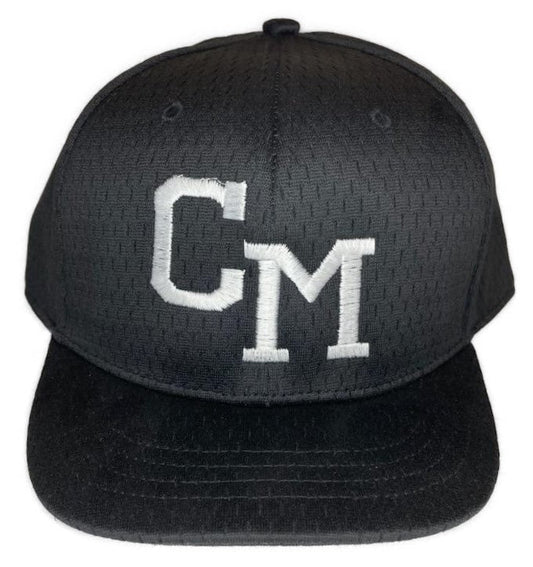 Central Maine [CM] Fitted Baseball 4-stitch Hat - Black